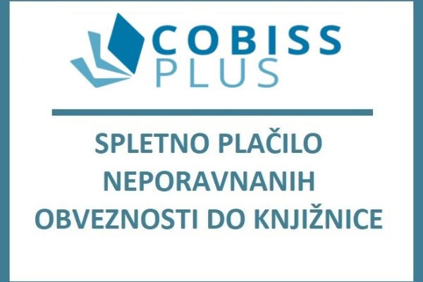 Spletno plačilo neporavnanih obveznosti do knjižnice