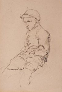 Deček s čepico : skica